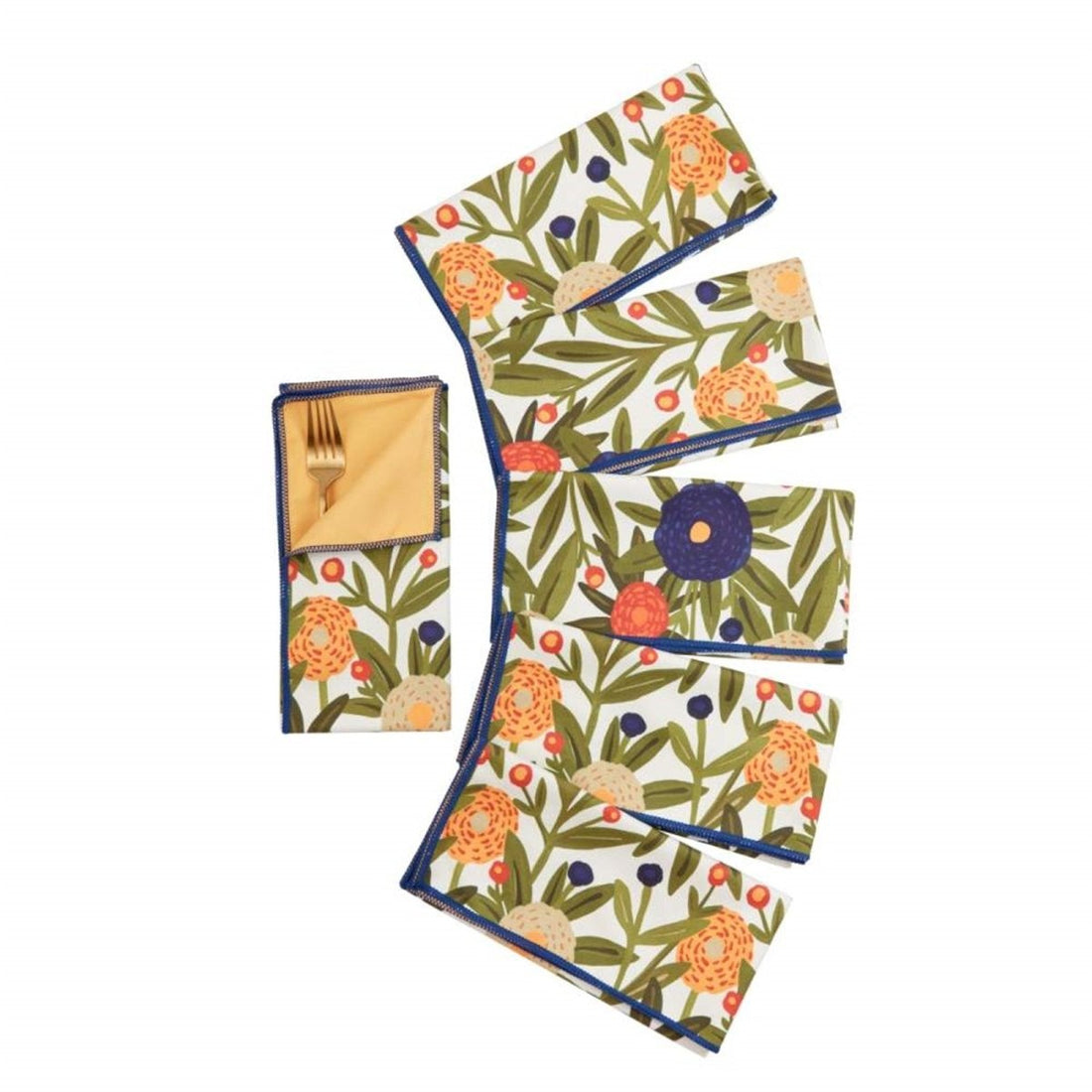 Harvest Sunshine blu Dinner Napkin - Set of 6 Dinner Napkin - rockflowerpaper