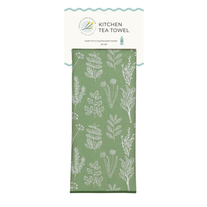 Herbs Green Eco Kitchen Tea Towel Tea Towel - Rockflowerpaper