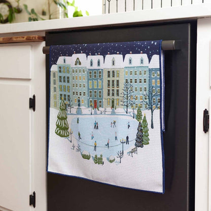 Holiday In The Park Blu Kitchen Tea Towel Kitchen Towel - rockflowerpaper