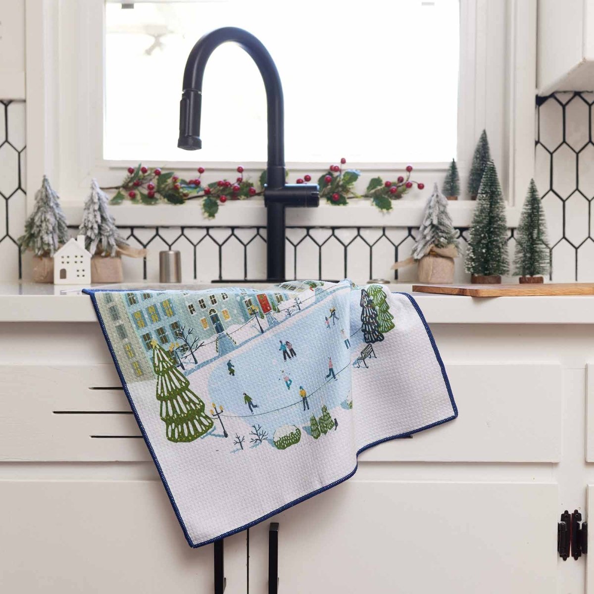 Holiday In The Park Blu Kitchen Tea Towel Kitchen Towel - rockflowerpaper