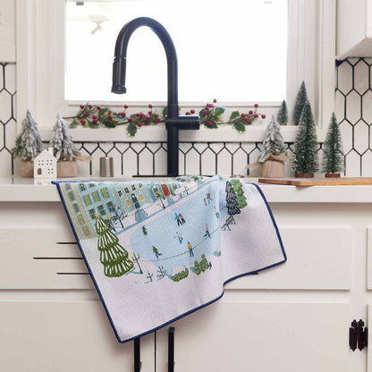 Holiday In The Park Blu Kitchen Tea Towel Kitchen Towel - rockflowerpaper