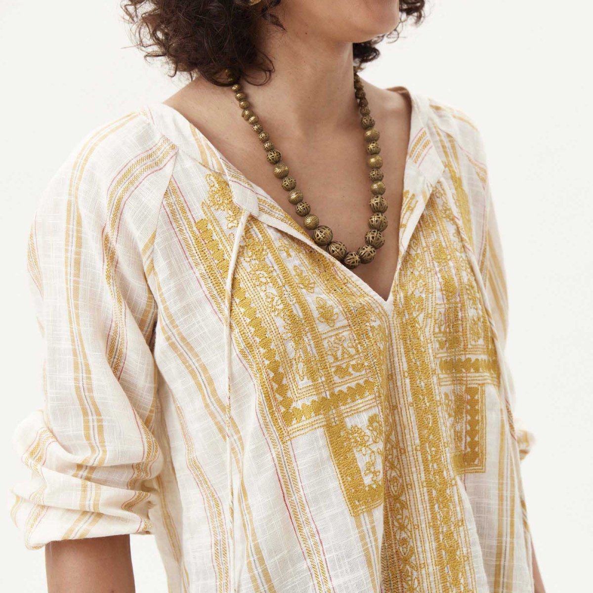 Honey Stripe Embroidered Tunic Embroidered Tunic - rockflowerpaper