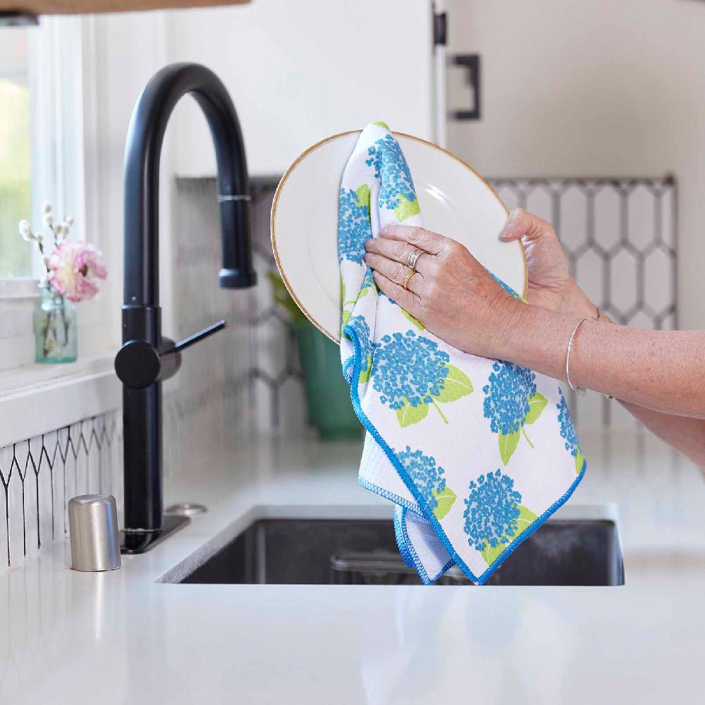 Hydrangea Blue blu Kitchen Tea Towel Kitchen Towel - rockflowerpaper