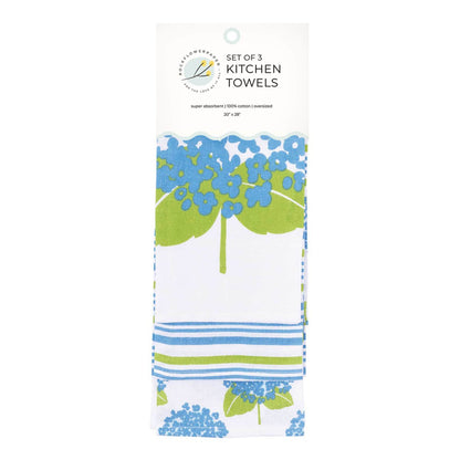 Hydrangea Cotton Kitchen Towel (Set Of 3) Cotton Kitchen Towel - rockflowerpaper