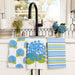 Hydrangea Cotton Kitchen Towel (Set Of 3)