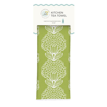 Hydrangea Green Eco Kitchen Tea Towel Tea Towel - rockflowerpaper