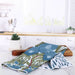 Icelandic Poppies Blue Eco Kitchen Tea Towel