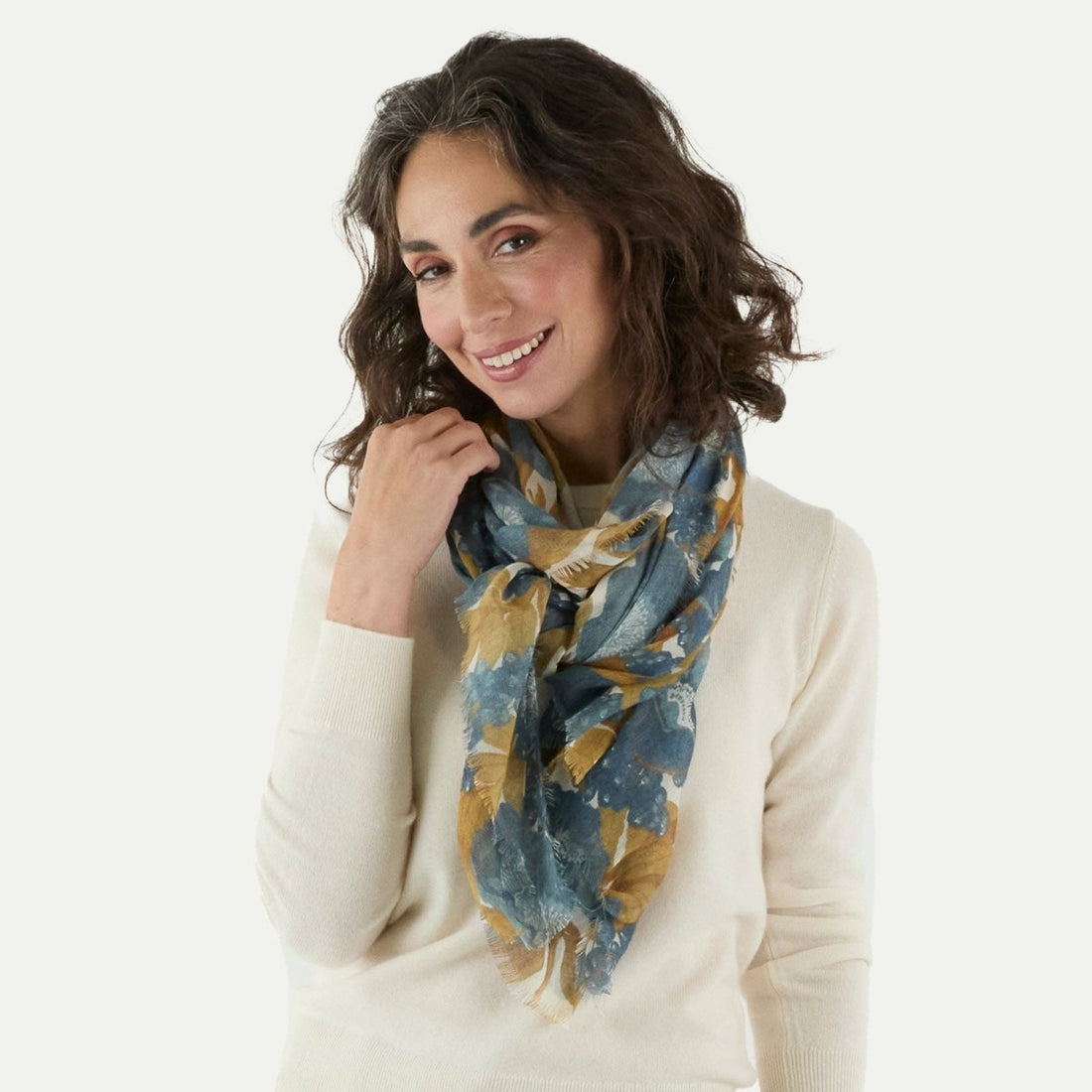 Icelandic Poppies Blue Featherweight Scarf Scarf - rockflowerpaper