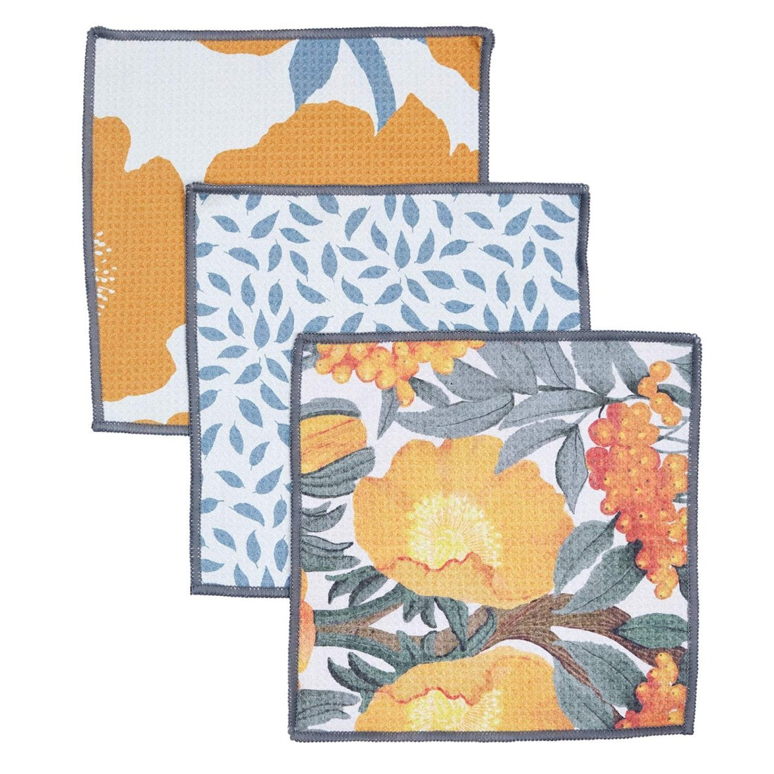 Icelandic Poppies Gold Eco Dish Cloth (Set of 3) Reusable Dish Cloth - Rockflowerpaper