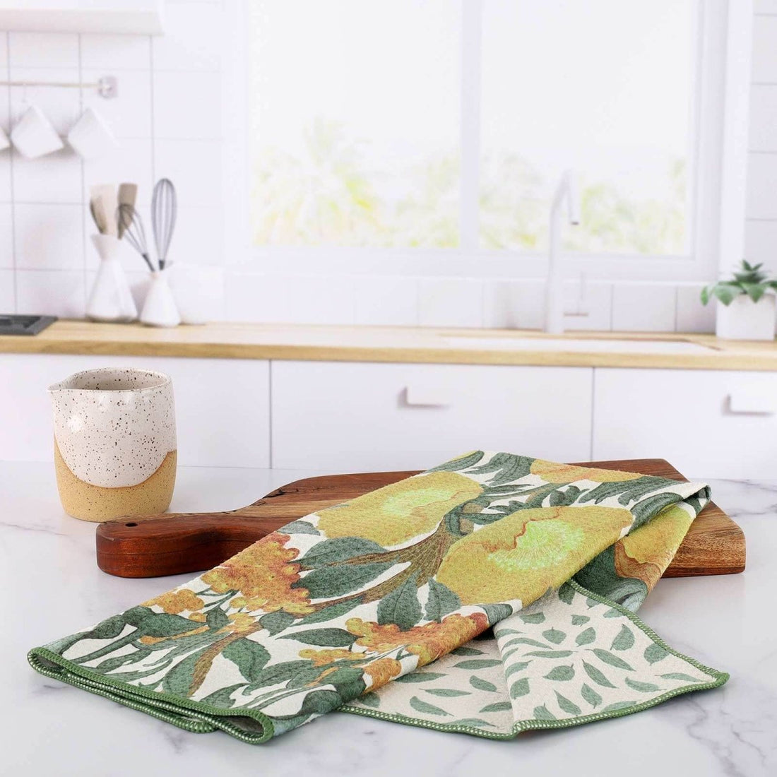 Icelandic Poppies Gold Eco Kitchen Tea Towel Tea Towel - rockflowerpaper
