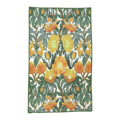 Icelandic Poppies Gold Eco Kitchen Tea Towel Tea Towel - rockflowerpaper