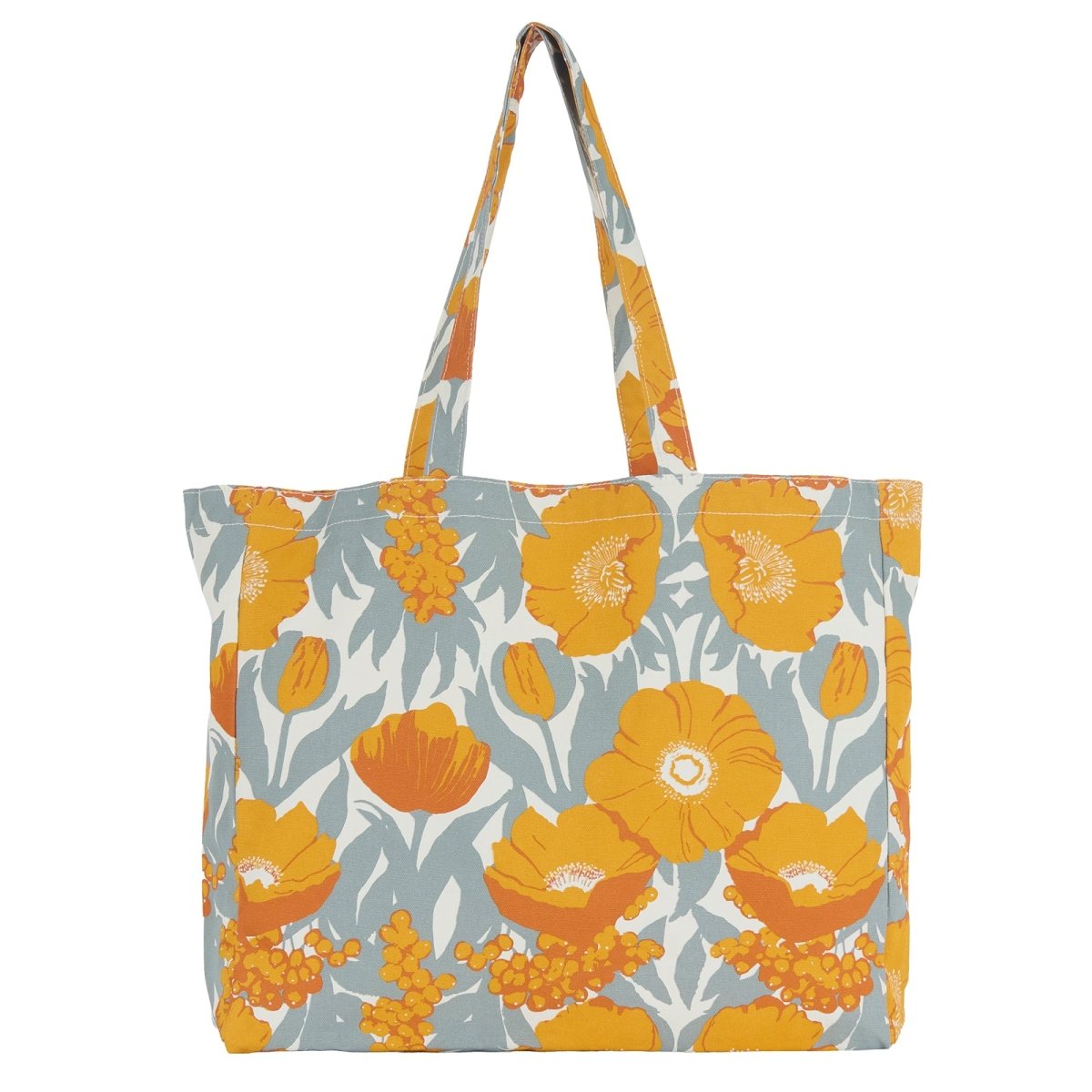 Icelandic Poppies Gold Little Shopper Canvas Tote Bag Tote - Rockflowerpaper