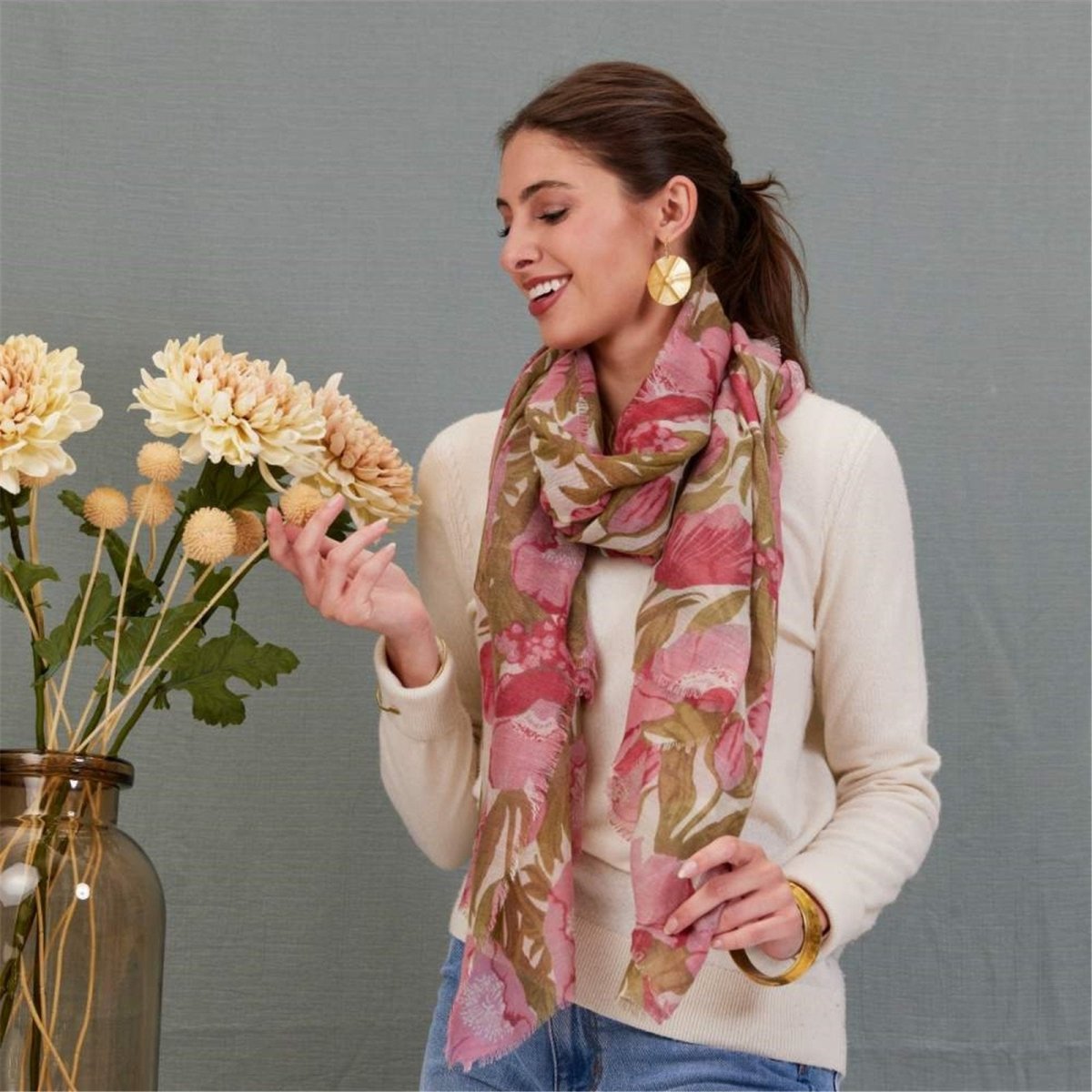 Icelandic Poppies Pink Featherweight Scarf Scarf - rockflowerpaper