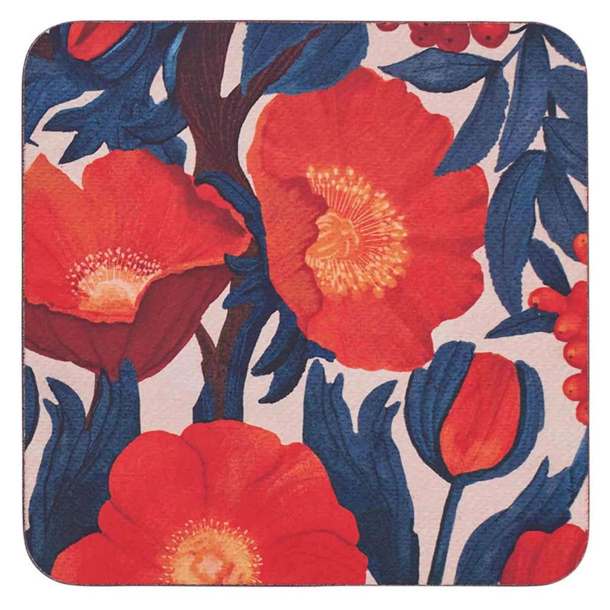 Icelandic Poppies Square Coaster - Set of 4 Coaster - rockflowerpaper