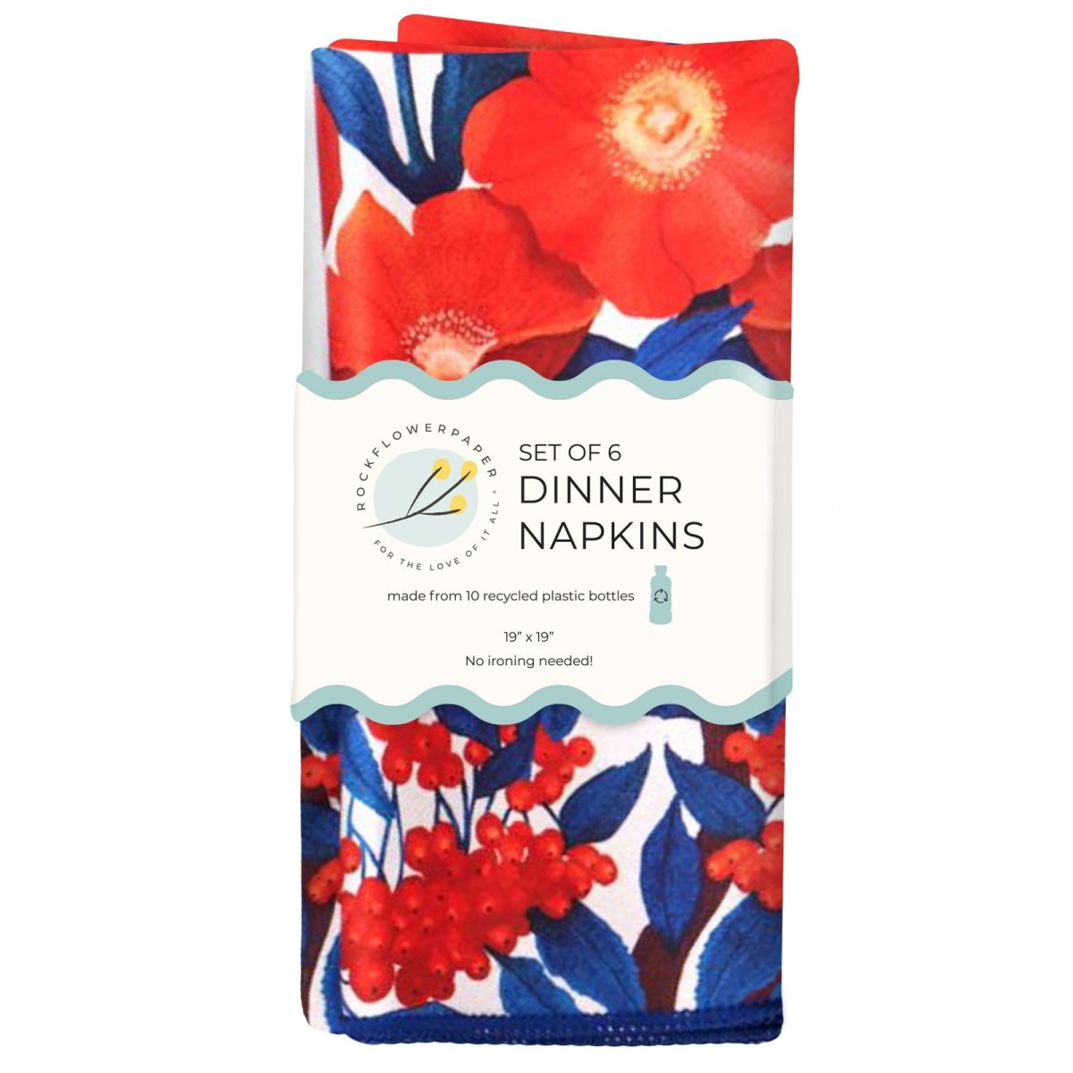 Icelandic Poppy Eco Dinner Napkins (Set of 6) Dinner Napkin - rockflowerpaper