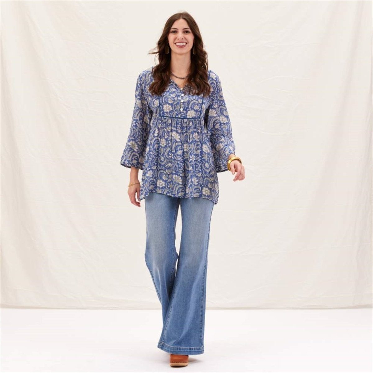 Jasmine Blue Bohemian Tunic Tunic - Rockflowerpaper