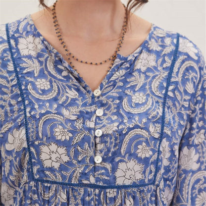 Jasmine Blue Bohemian Tunic Tunic - Rockflowerpaper