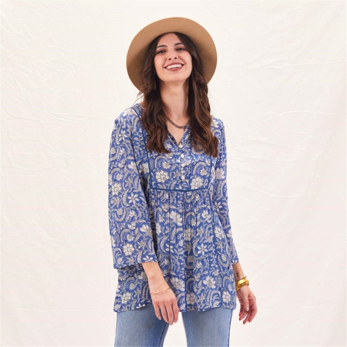 Jasmine Blue Bohemian Tunic | Chic & Comfortable