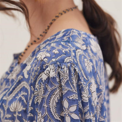 Jasmine Blue Bohemian Tunic Tunic - Rockflowerpaper