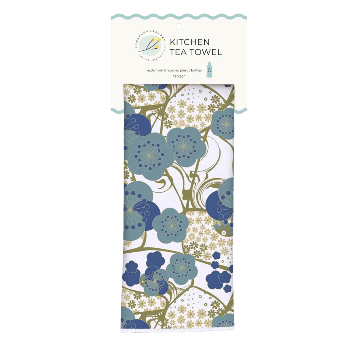 Kintsugi Blue Eco Kitchen Tea Towel Tea Towel - rockflowerpaper
