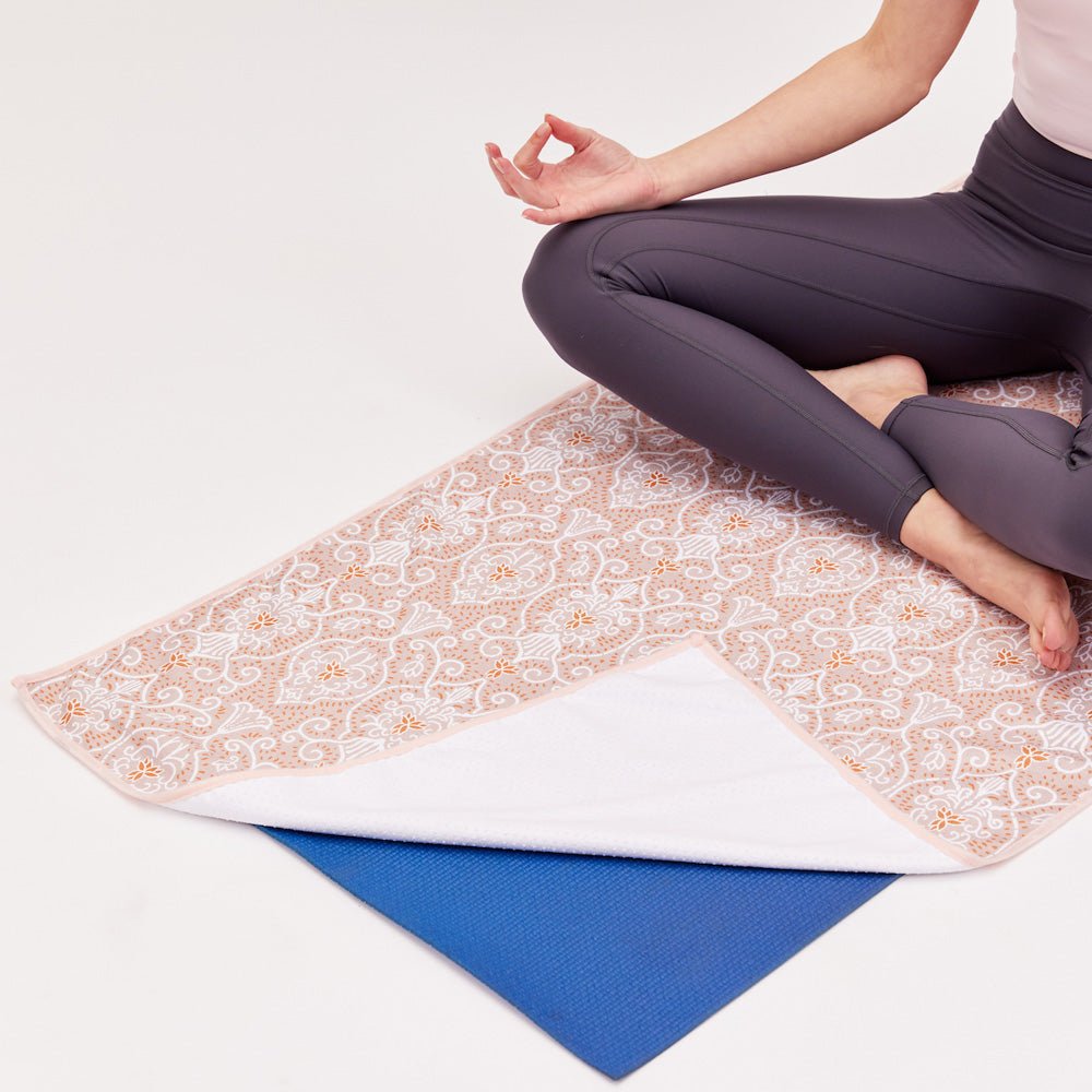 Lanterns Pink Yoga Towel Yoga Towel - rockflowerpaper