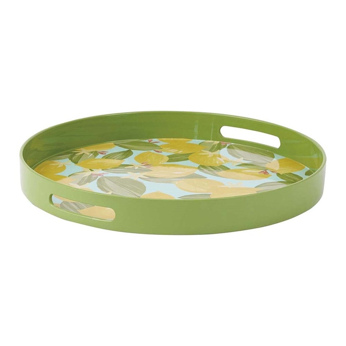 Lemon Blossoms 15 Inch Round Tray Tray - rockflowerpaper