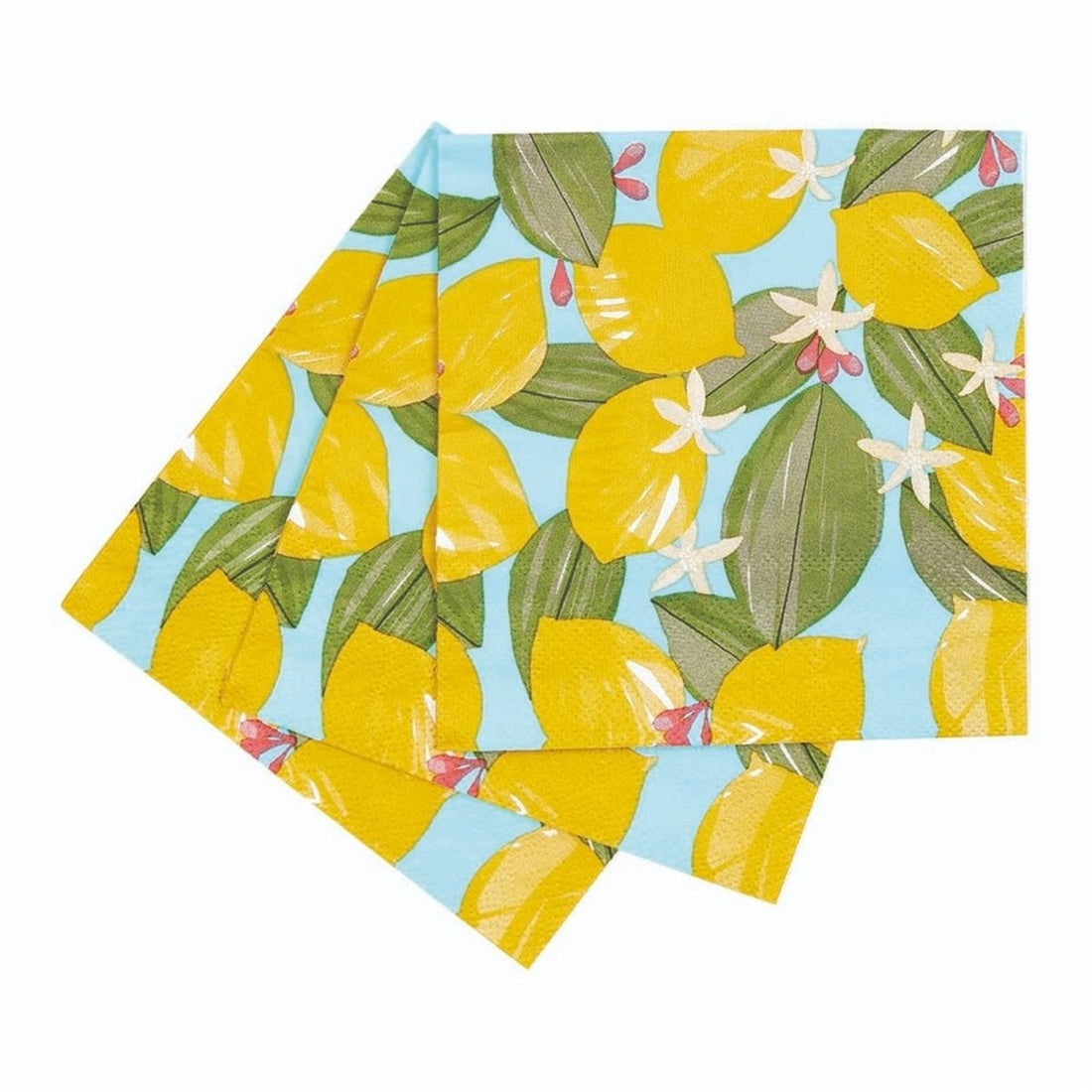 Lemon Blossoms Paper Cocktail Napkins (Pack of 20) Paper Cocktail Napkin - rockflowerpaper