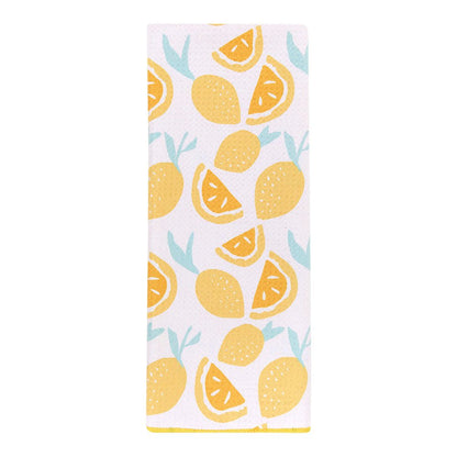 Lemon Party blu Kitchen Tea Towel - Double - Sided Print Kitchen Towel - rockflowerpaper