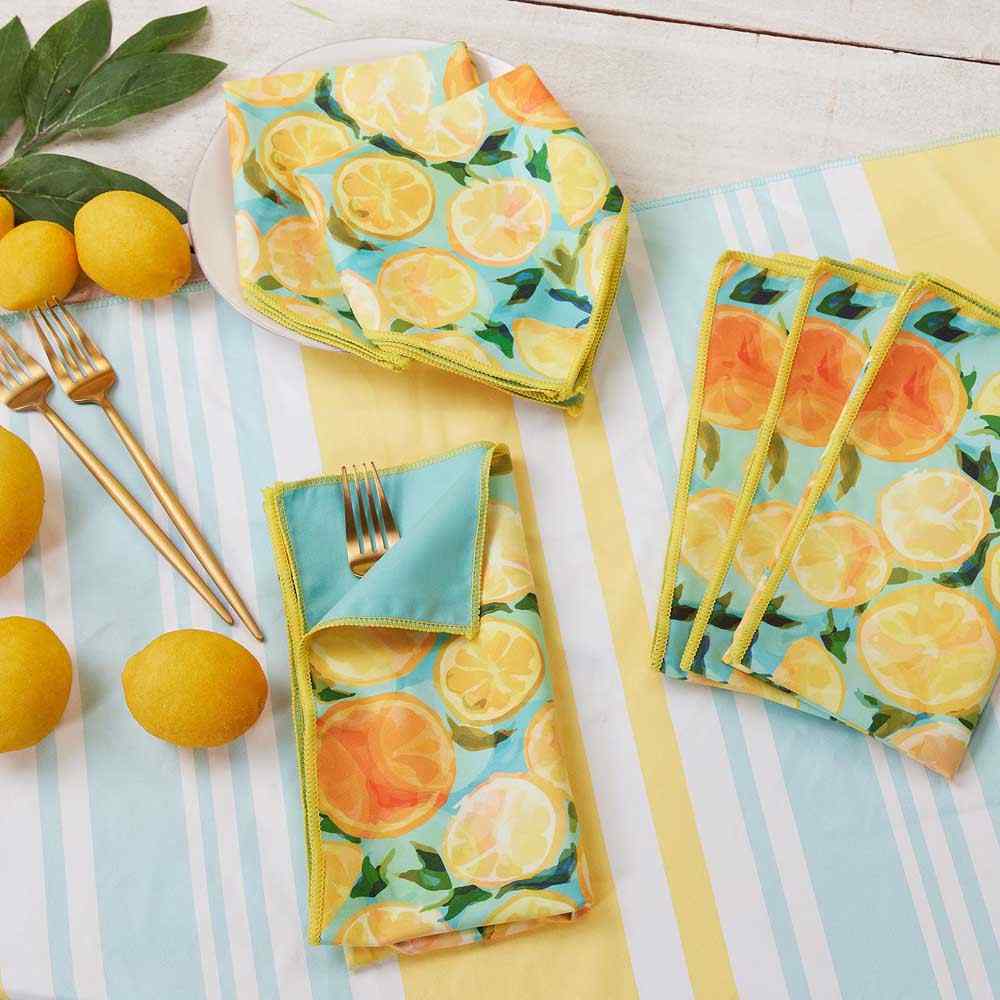 Lemon Slices blu Dinner Napkin Dinner Napkin - rockflowerpaper