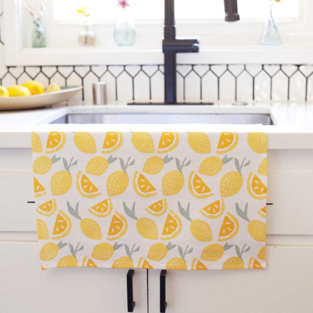 Lemon Slices Cotton Kitchen Towels (Set of 3) Cotton Kitchen Towel - rockflowerpaper