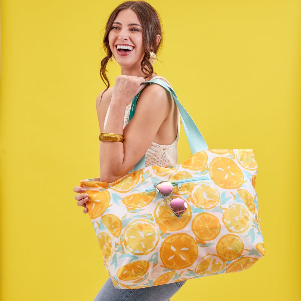 Lemon Slices Splash Proof Beach Bag Travel beach bag - rockflowerpaper