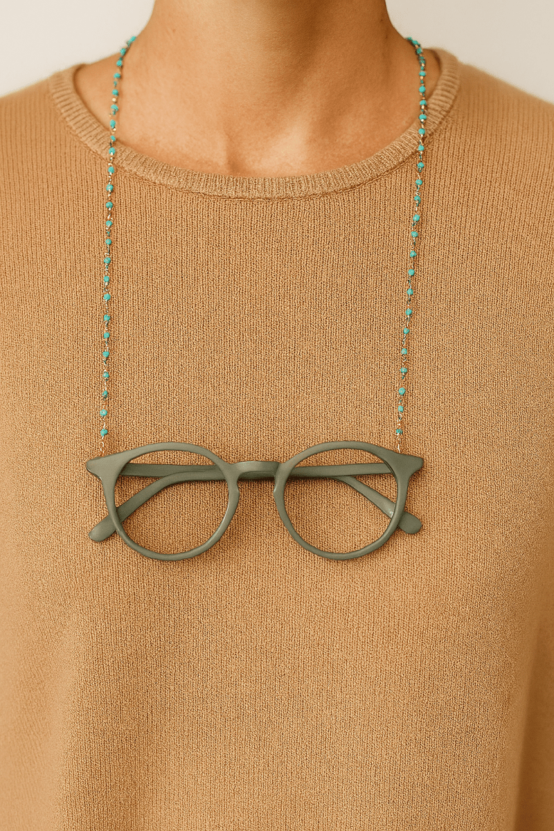 Light Blue Beaded Lanyard Necklace for Glasses or Face Mask MASK - NECKLACE - rockflowerpaper