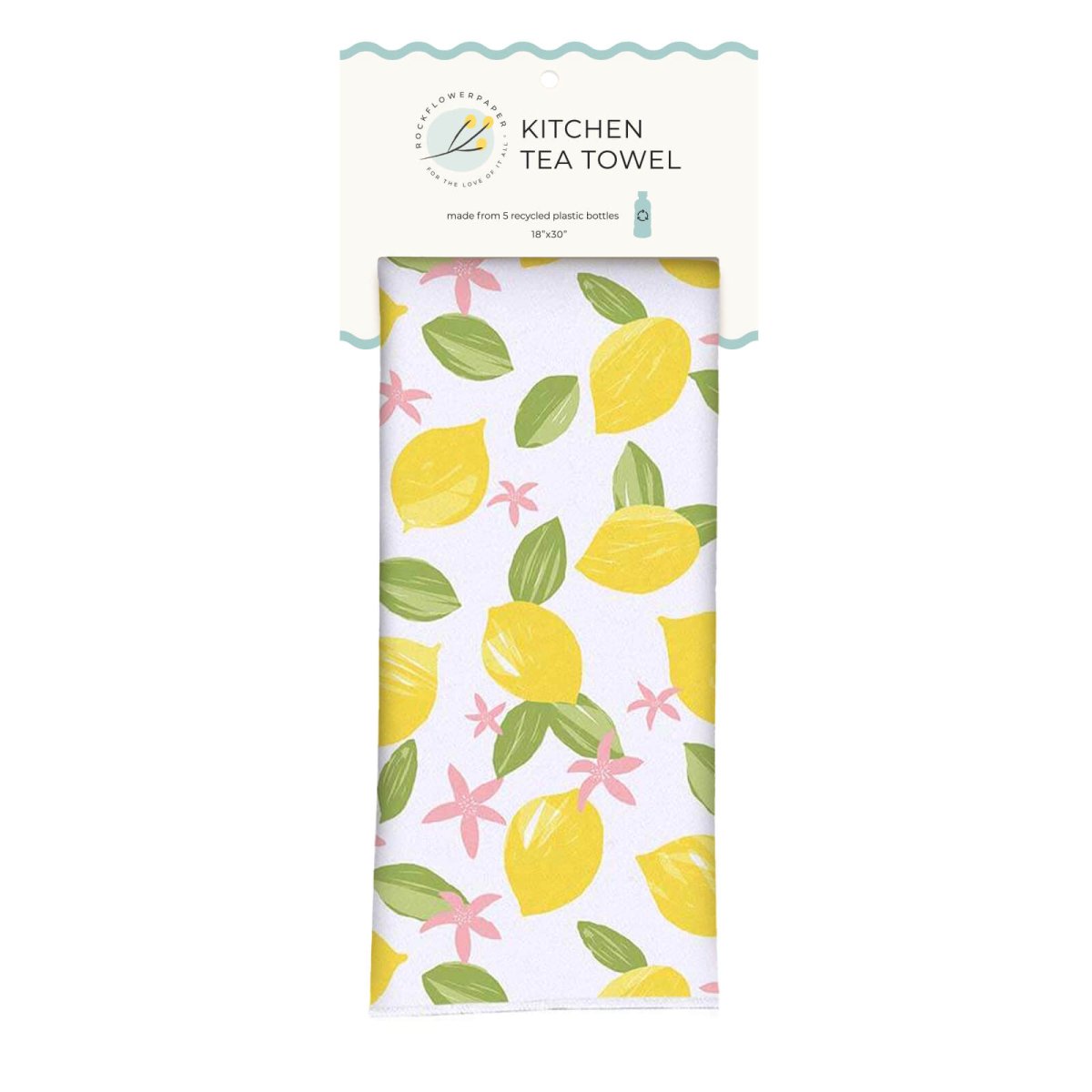 Limone Blossoms Eco Kitchen Tea Towel Tea Towel - rockflowerpaper