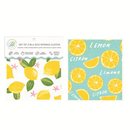Limone blu Eco Sponge Cloths (Set of 2) Eco Cloth - rockflowerpaper