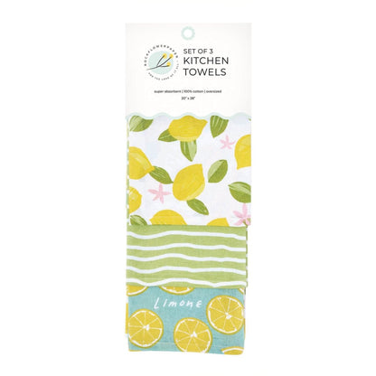 Limone Cotton Kitchen Towels (Set of 3) Cotton Kitchen Towel - rockflowerpaper