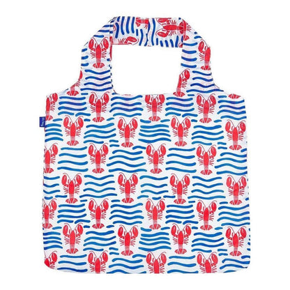 Lobster Waves blu Reusable Shopping Bag - Machine washable Reusable Shopping Bag - rockflowerpaper