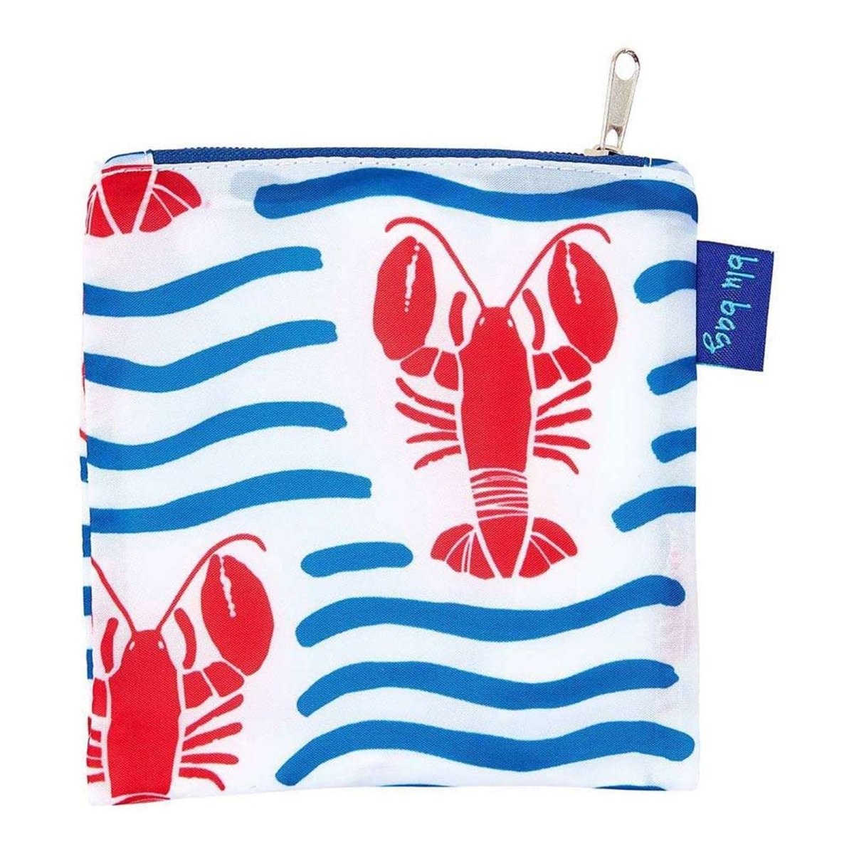 Lobster Waves blu Reusable Shopping Bag - Machine washable Reusable Shopping Bag - rockflowerpaper