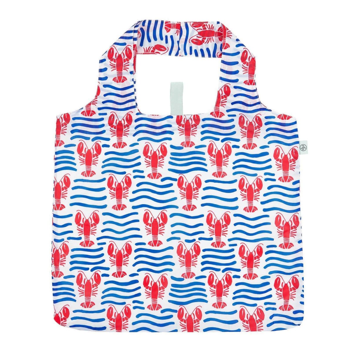 Lobster Waves blu Reusable Shopping Bag Reusable Shopping Bag - rockflowerpaper