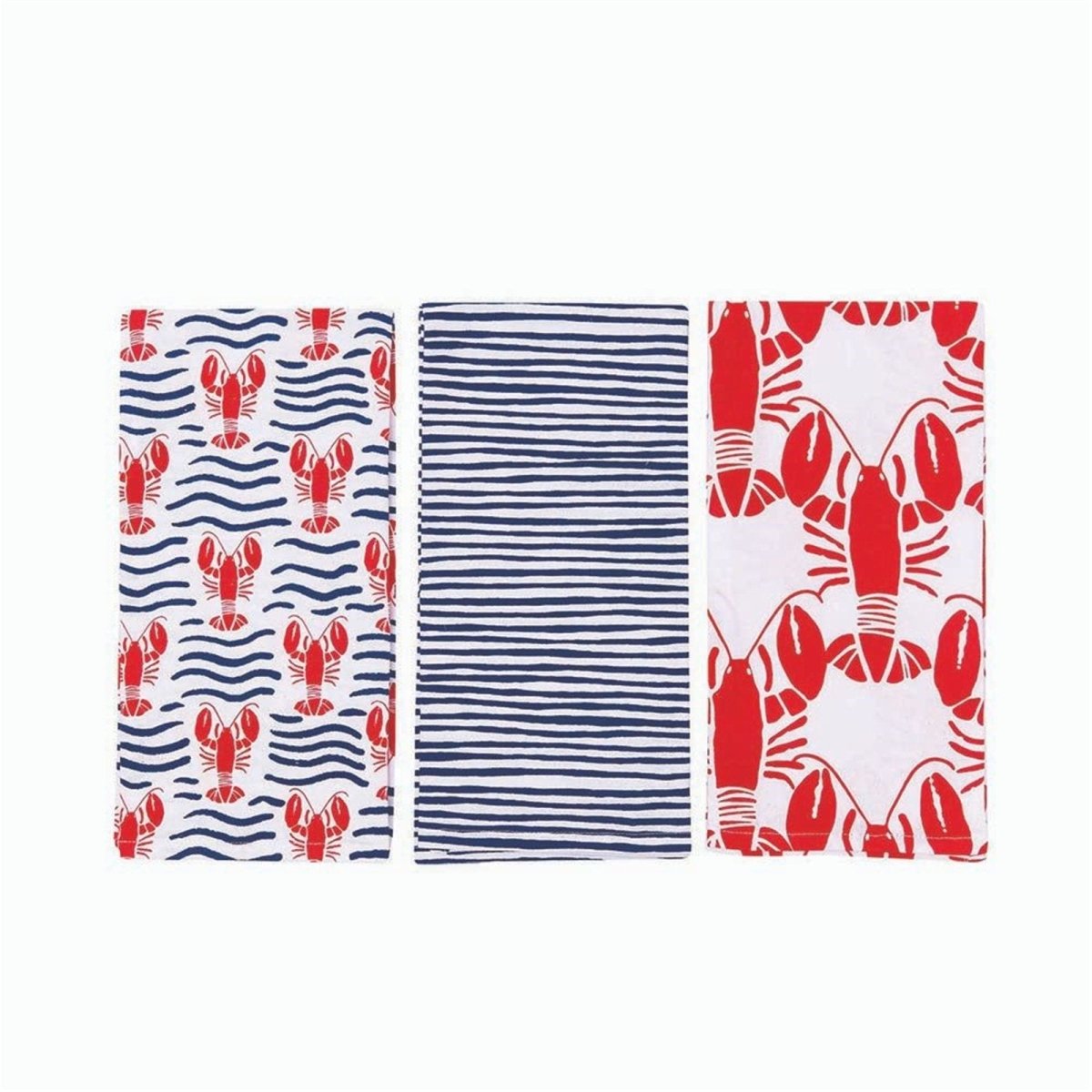 Lobster Waves Cotton Kitchen Towels (Set of 3) Cotton Kitchen Towel - rockflowerpaper