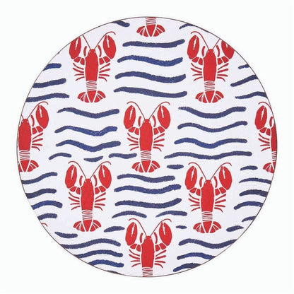 Lobster Waves Round Coaster - Set of 4 Coaster - rockflowerpaper