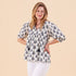 Makena Navy White Cotton Blouse Tunic - rockflowerpaper