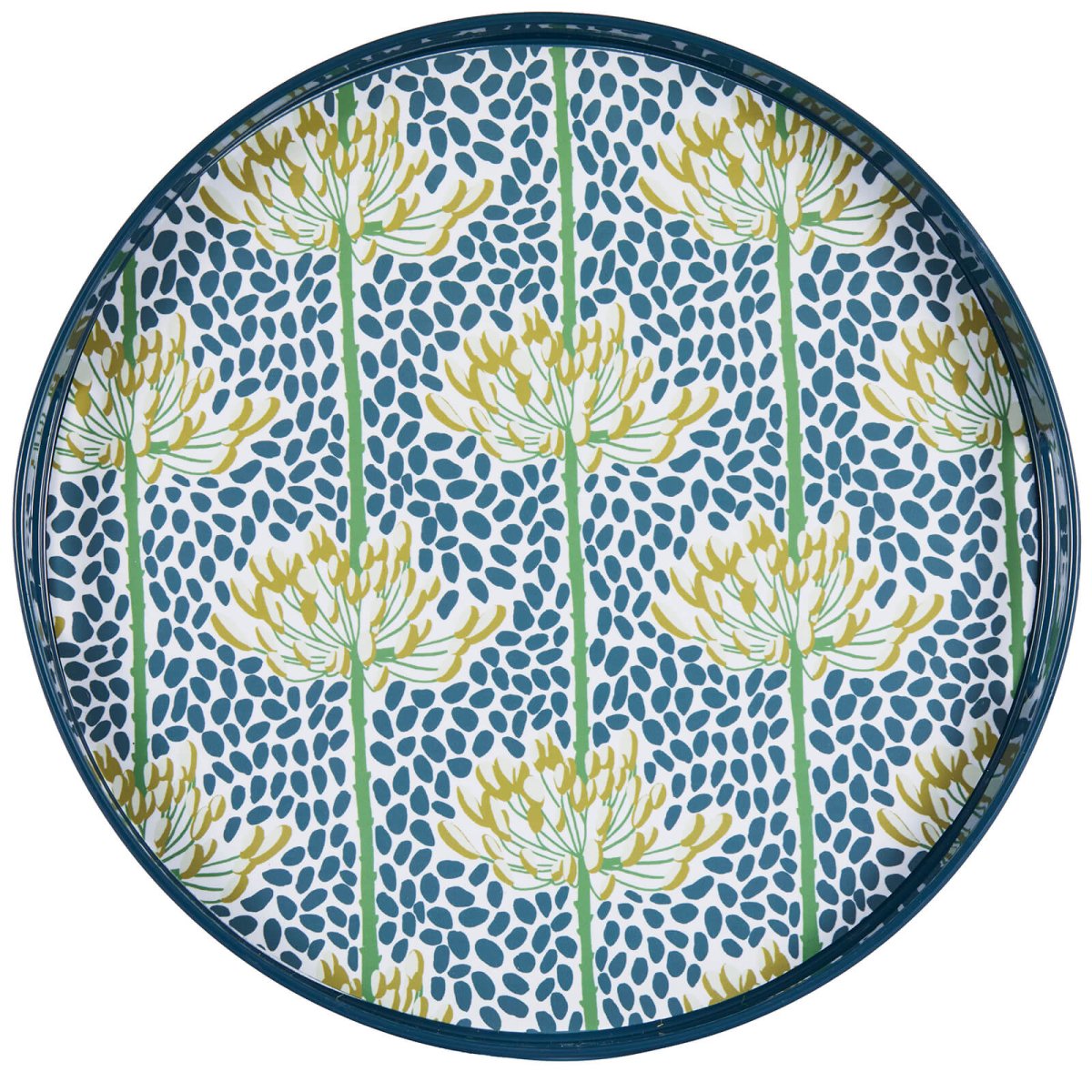 Meadow Round Lacquer Serving Tray Tray - Rockflowerpaper