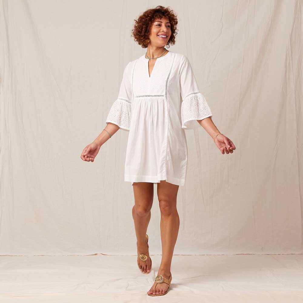 Melony White Eyelet Beach Dress Dress - rockflowerpaper