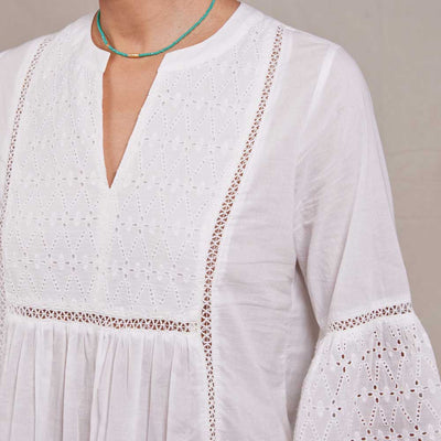 Melony White Eyelet Beach Dress Dress - rockflowerpaper