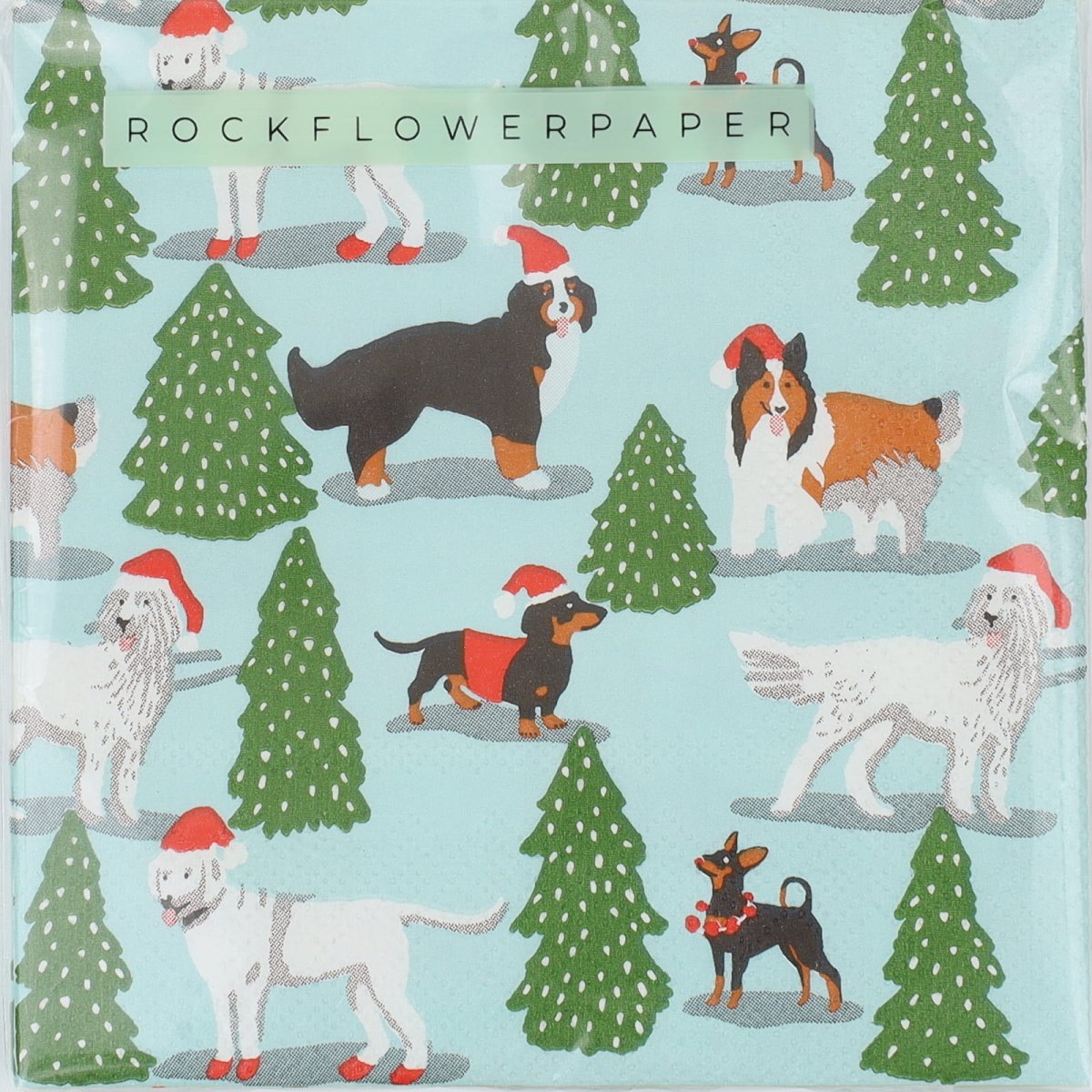 Merry Dog Paper Cocktail Napkins (Pack of 25) Paper Cocktail Napkin - Rockflowerpaper