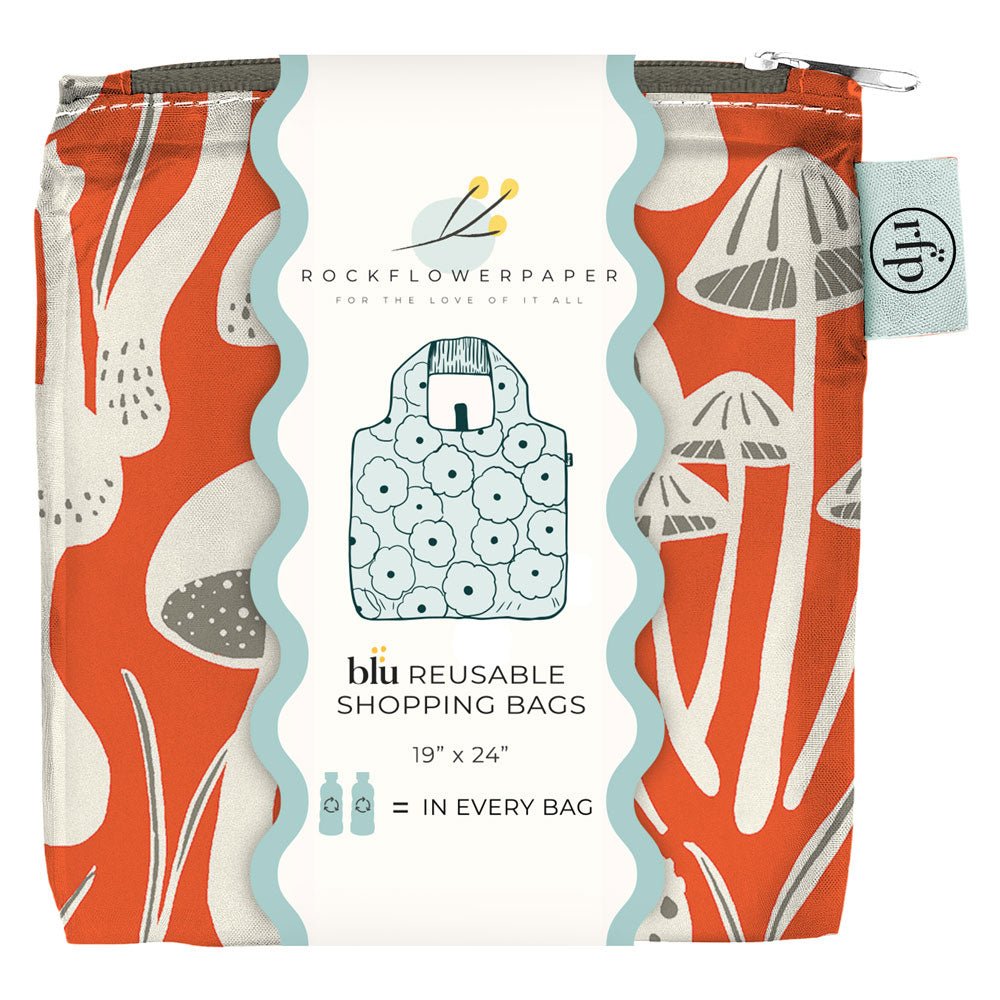Mushrooms Red blu Reusable Shopping Bag Reusable Shopping Bag - rockflowerpaper