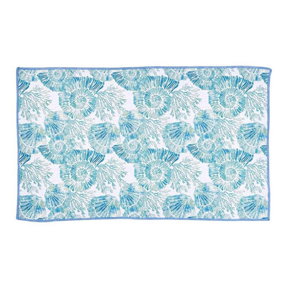 Nautilus Shells blu Kitchen Tea Towel - Double - Sided Print Kitchen Towel - rockflowerpaper