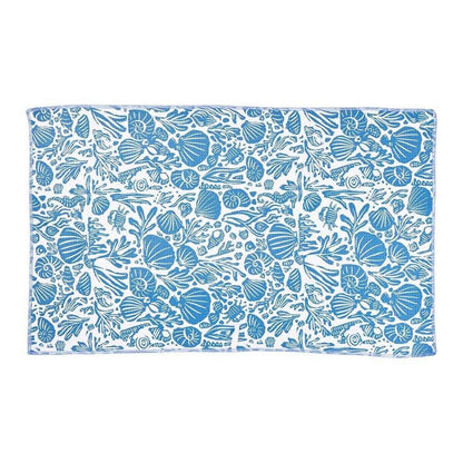 Nautilus Shells blu Kitchen Tea Towel - Double - Sided Print Kitchen Towel - rockflowerpaper