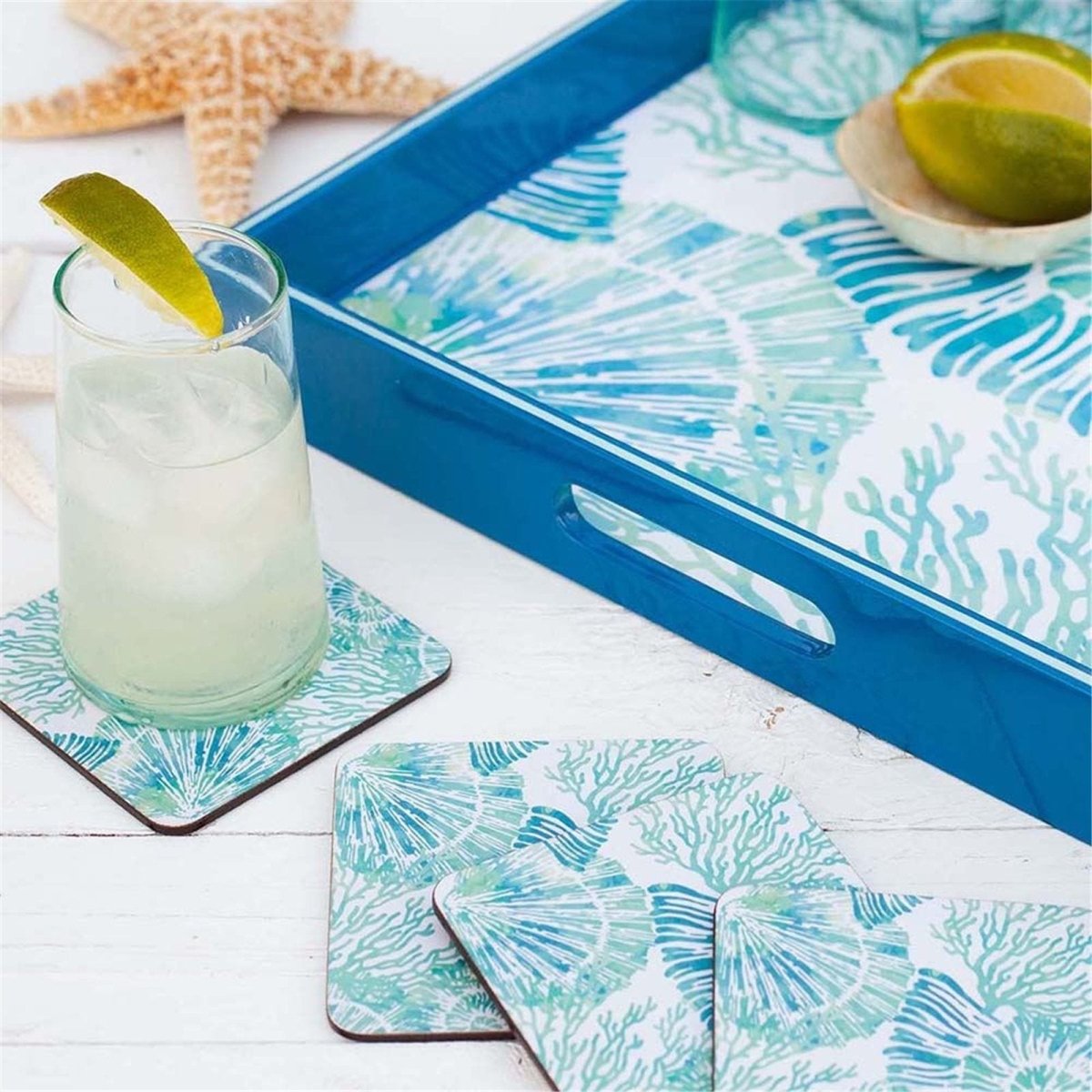 Nautilus Square Coaster - Set of 4 Coaster - rockflowerpaper