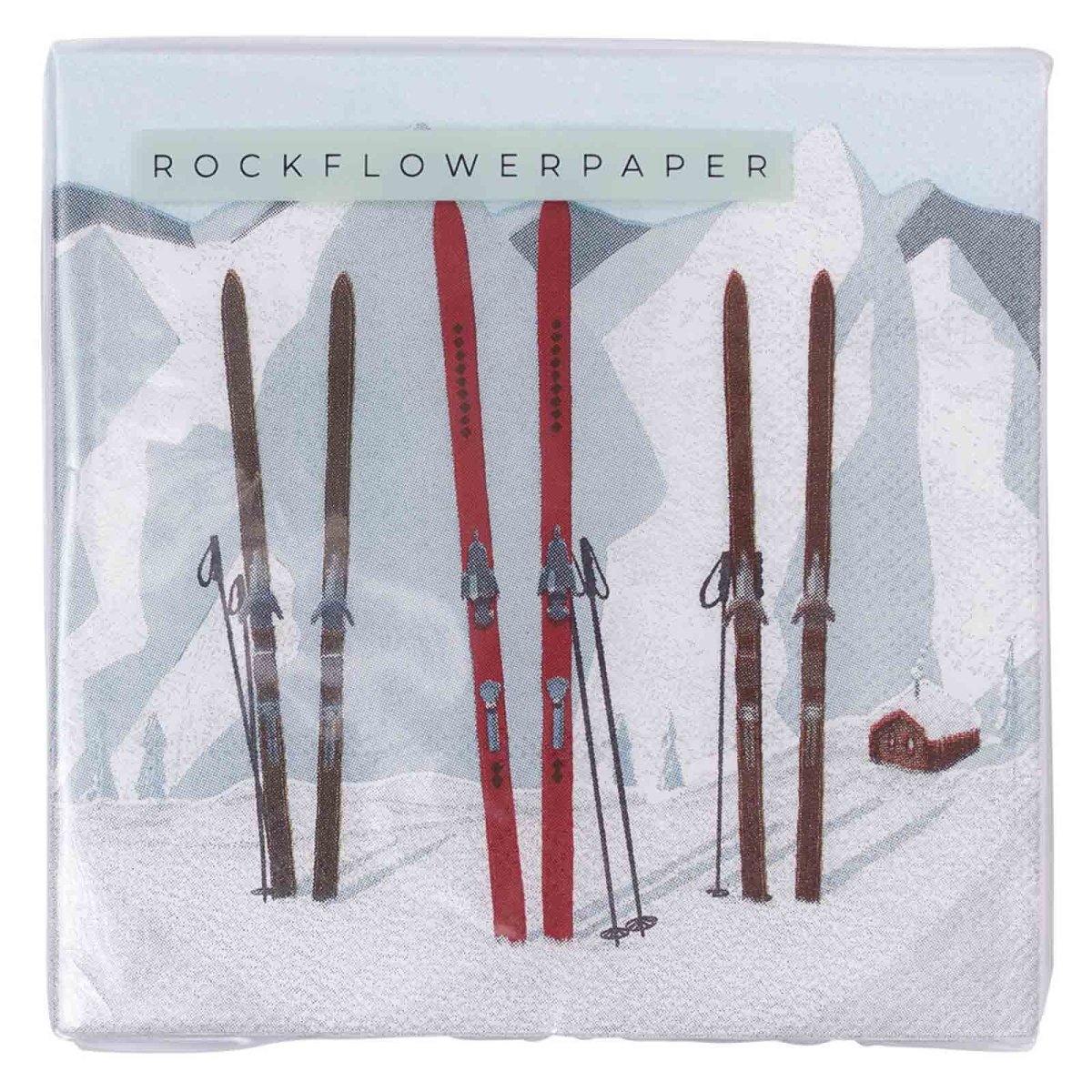 Nordic Ski Paper Cocktail Napkins (Pack of 20) Paper Cocktail Napkin - rockflowerpaper